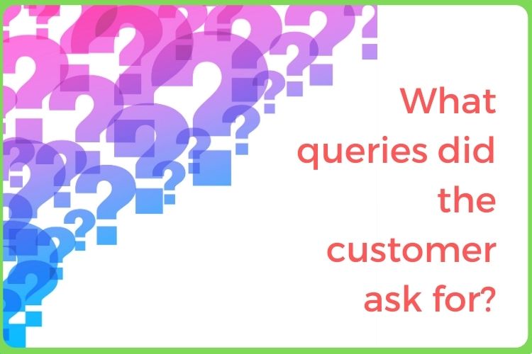 What queries did the customer ask for?